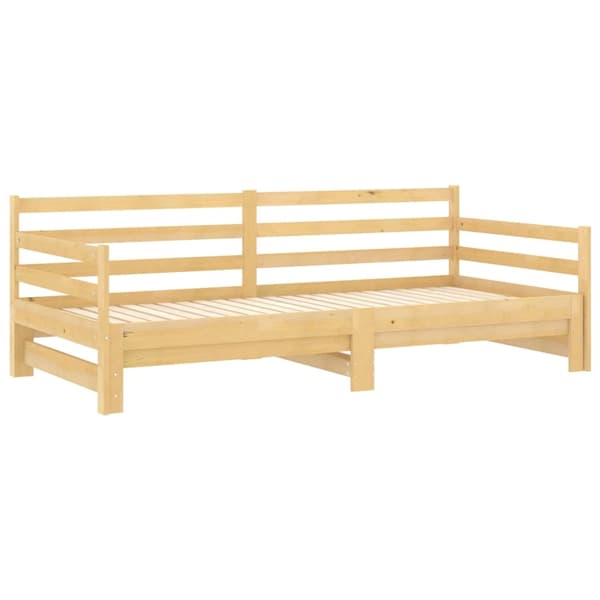 vidaXL Dagbädd utdragbar massiv furu 2x(90x200) cm Brun