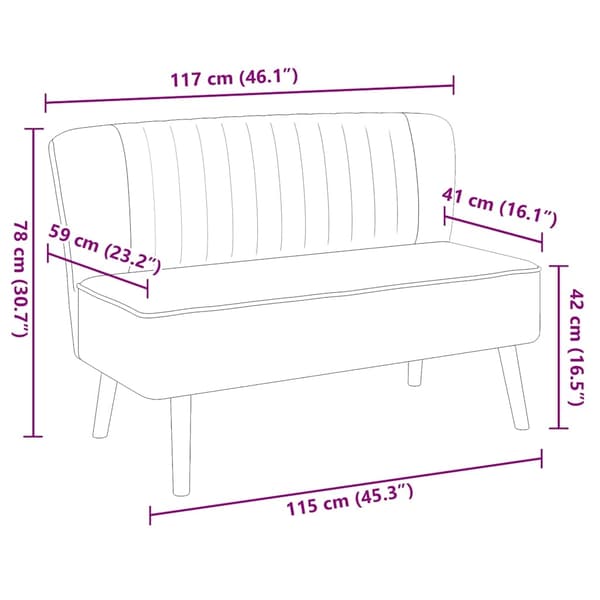 vidaXL Soffa 117x55,5x77 cm tyg blå Blå