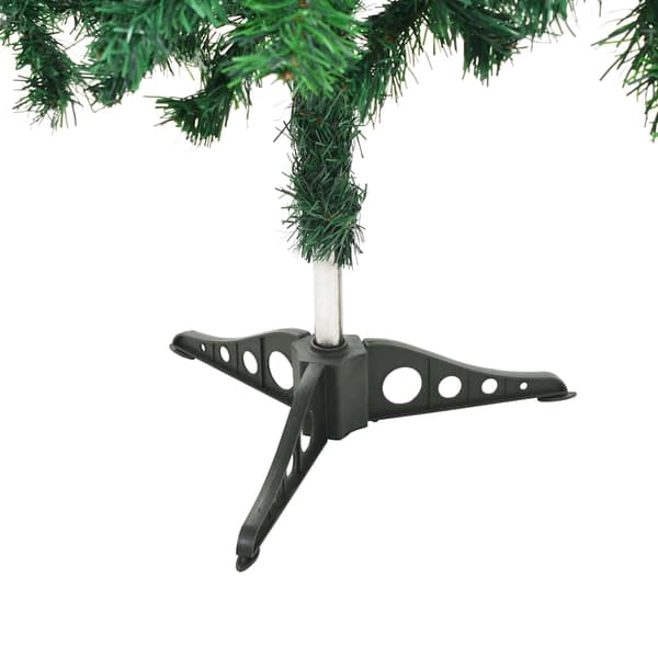 vidaXL Belyst plastgran med kulor 210 cm 910 grenar Grön