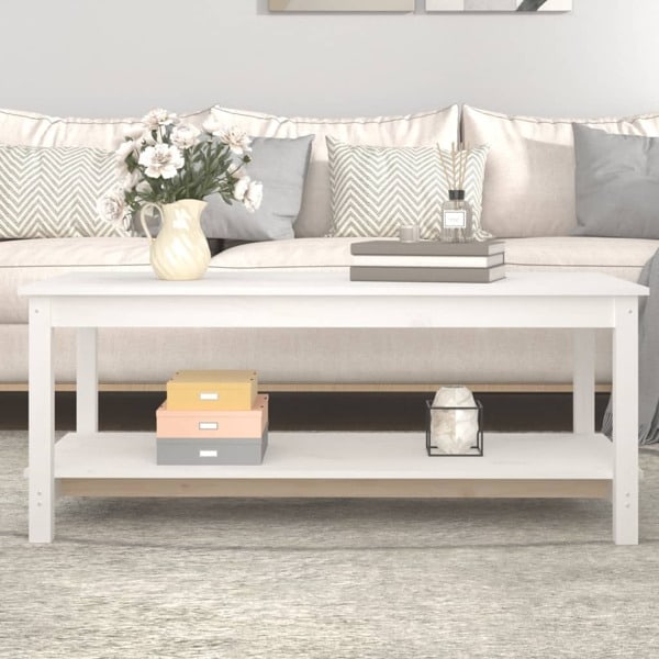 vidaXL Soffbord vit 110x55x45 cm massiv furu Vit