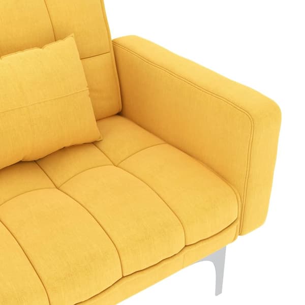 vidaXL Bäddsoffa i tyg gul Gul