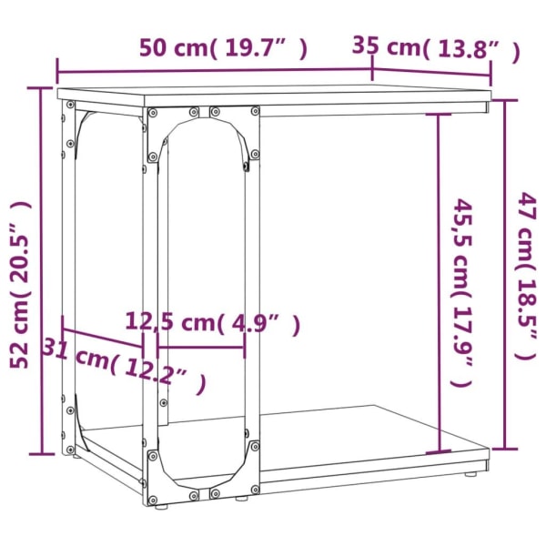 vidaXL Sängbord svart 50x35x52 cm konstruerat trä Svart