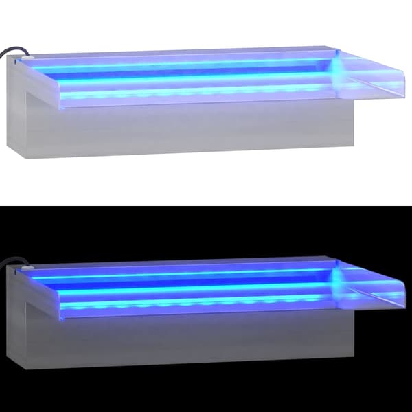 vidaXL Vattenfall med RGB LED rostfritt stål 30 cm Silver