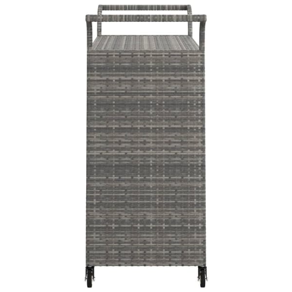 vidaXL Serveringsvagn med låda grå 100x45x97 cm konstrotting grå
