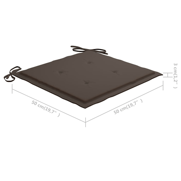 vidaXL Gungstol med taupe dyna massiv teak Taupe