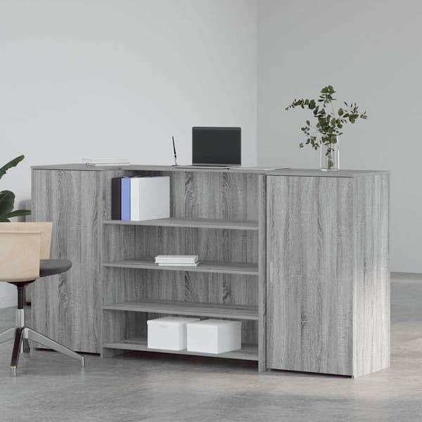 vidaXL Receptionsdisk grå sonoma 200x50x103,5 cm konstruerat trä Grå
