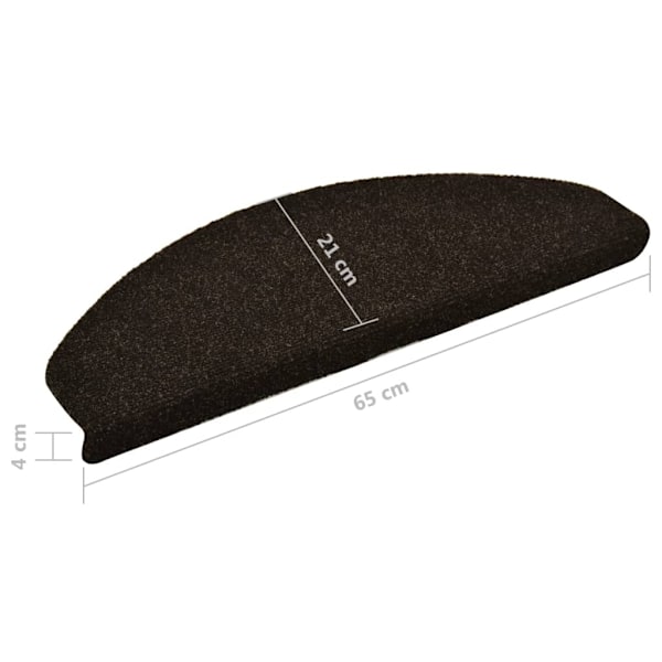 vidaXL Trappstegsmattor självhäftande 5 st mörkbrun 65x21x4 cm brodyr Brun