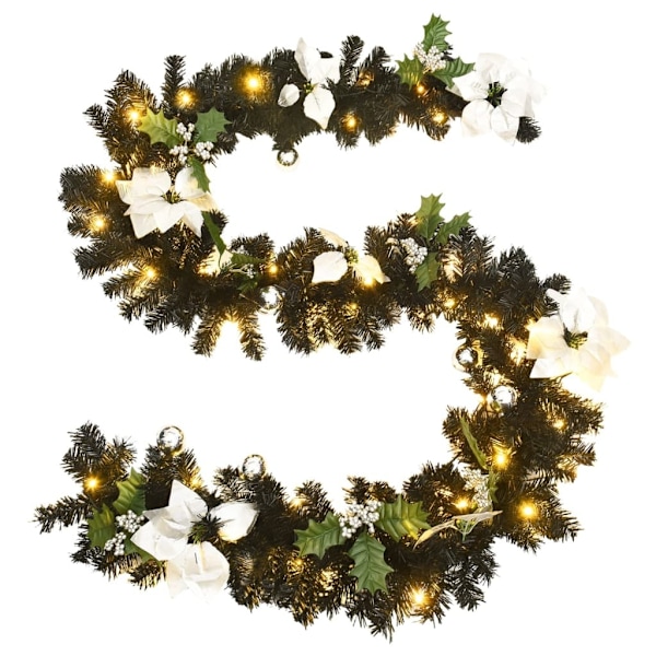 vidaXL Julgirlang med LED-lampor svart 2,7 m PVC Svart