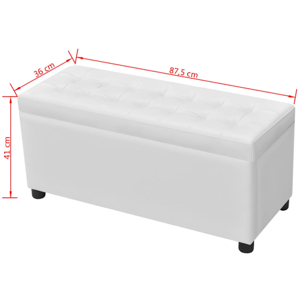 vidaXL Ottoman med förvaring konstläder vit Vit