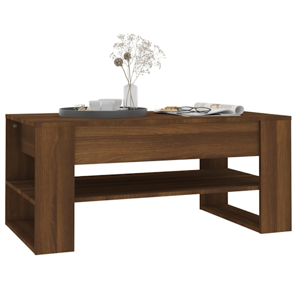 vidaXL Soffbord brun ek 102x55x45 cm konstruerat trä Brun