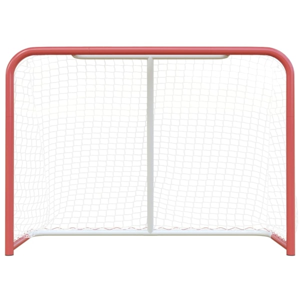 vidaXL Hockeymål med nät röd & vit 153x60x118 cm stål & polyester Röd