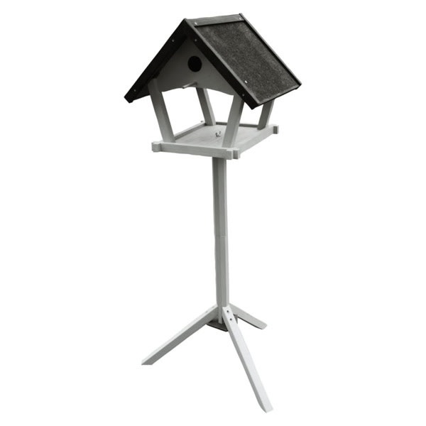 FLAMINGO Fågelbord med stativ Tjorn 48x44x138 cm ljusgrå Flerfärgsdesign