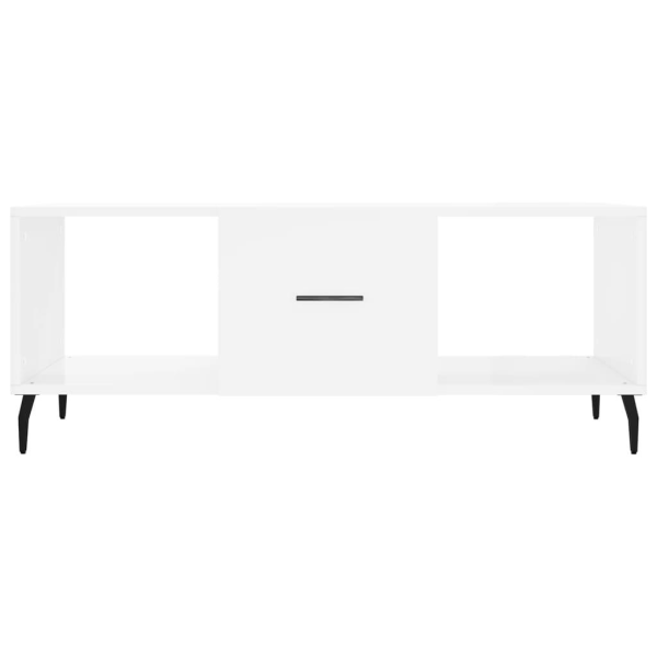vidaXL Soffbord vit högglans 102x50x40 cm konstruerat trä Vit