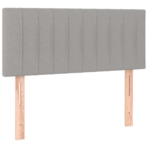 vidaXL Ramsäng med madrass ljusgrå 90x190 cm tyg Grå