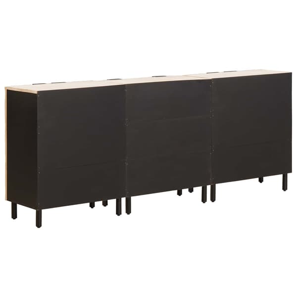 vidaXL Sideboard 3 st 60 x 33 x 75 cm Massivt mangoträ Vit