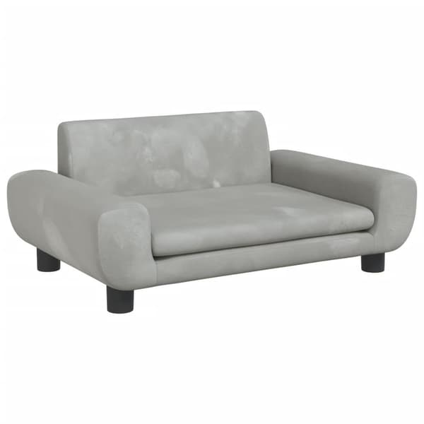 vidaXL Hundbädd ljusgrå 70x45x33 cm sammet Grå