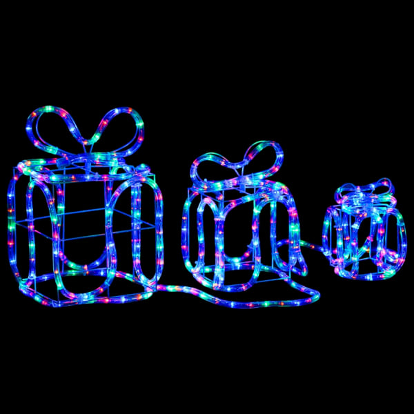vidaXL Juldekoration julklappar med 180 LED inomhus/utomhus multifärg