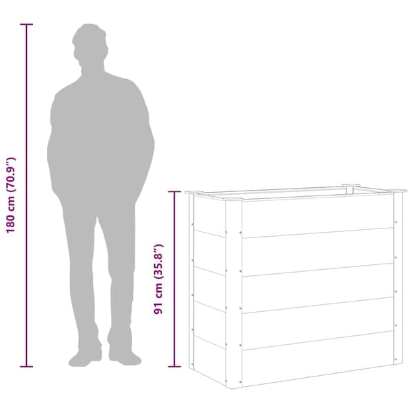 vidaXL Odlingslåda upphöjd WPC 100x50x91 cm grå grå