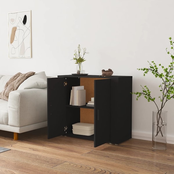 vidaXL Skänk svart 80x33x70 cm konstruerat trä Svart