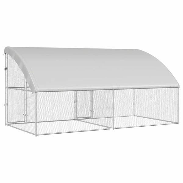 vidaXL Hönshus 2 st Silver 400 x 200 x 200 cm Galvaniserat stål Silver