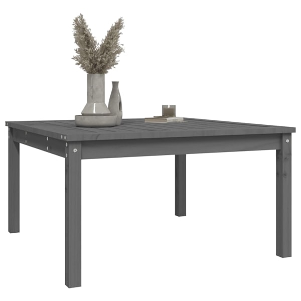 vidaXL Trädgårdsbord grå 82,5x82,5x45 cm massiv furu Grå