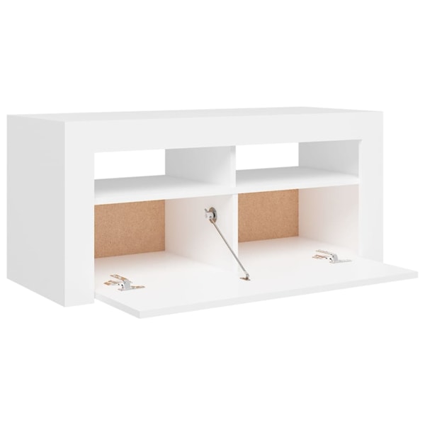 vidaXL TV-bänk med LED-belysning vit 90x35x40 cm Vit