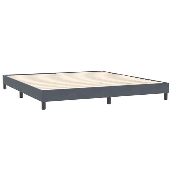 vidaXL Ramsäng med madrass mörkgrå 180x210 cm sammet Grå