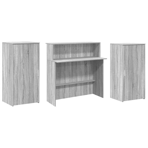 vidaXL Receptionsdisk grå sonoma 200x50x103,5 cm konstruerat trä Grå