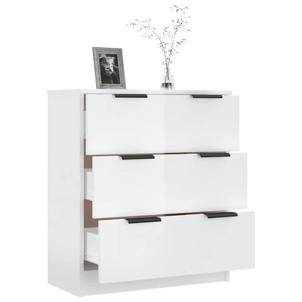vidaXL Skänk vit högglans 60x30x70 cm konstruerat trä Vit