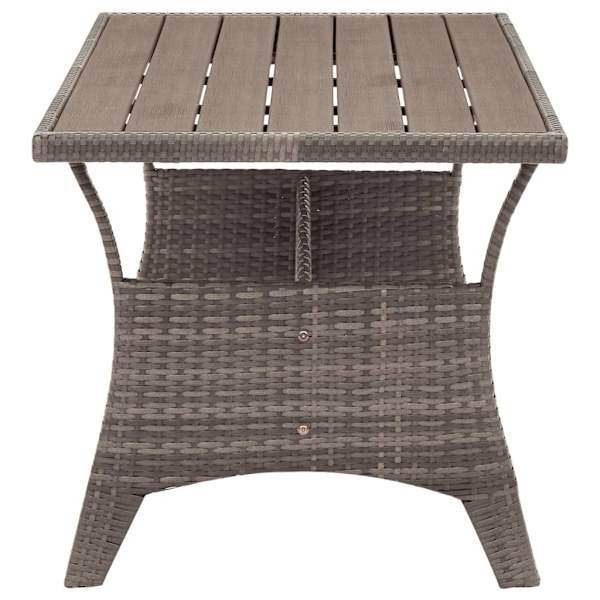 vidaXL Trädgårdsbord grå 120x70x66 cm konstrotting grå