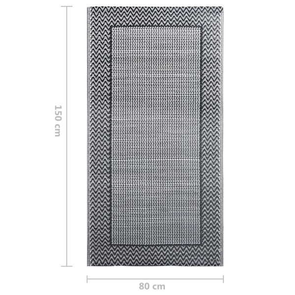 vidaXL Utomhusmatta grå 80x150 cm PP grå