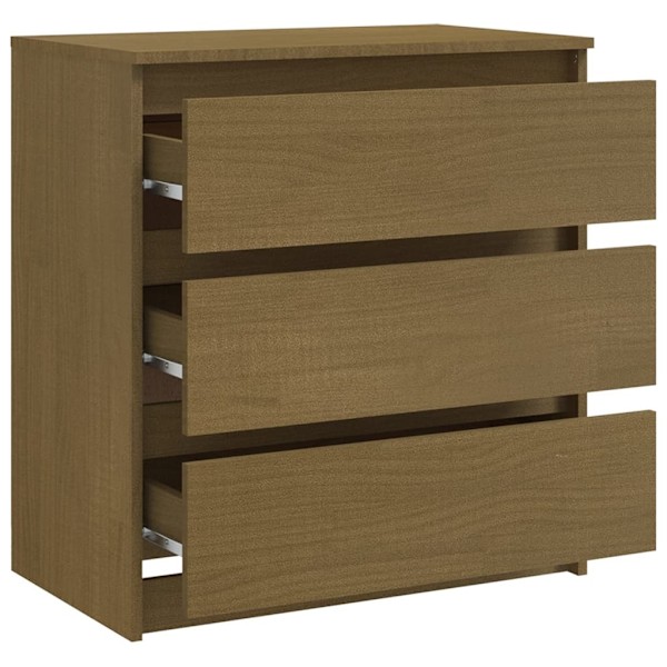 vidaXL Sängbord honungsbrun 60x36x64 cm massiv furu Brun