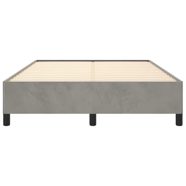 vidaXL Sängram utan madrass ljusgrå 140x190 cm sammet Grå