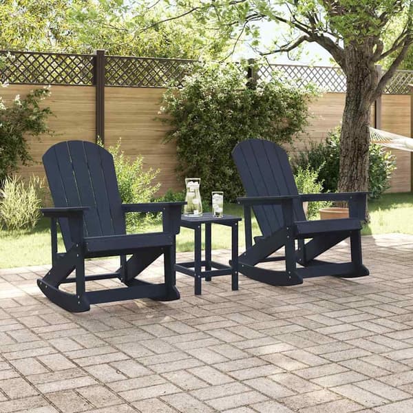 vidaXL Adirondack Gungstolar 2 pcs Mörkblå HDPE Marinblå