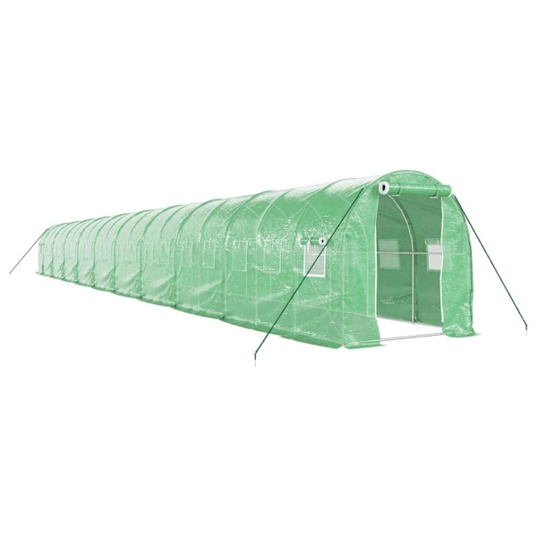 vidaXL Växthus med stålram grön 40 m² 20x2x2 m Grön