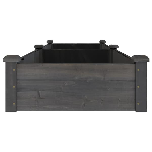 vidaXL Odlingslåda med foder grå 240x60x25 cm massivt granträ Grå