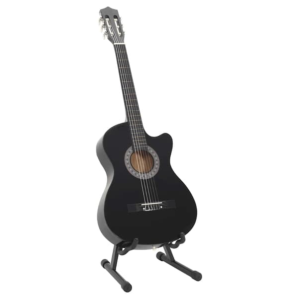 vidaXL Gitarr 12 delar med 6 strängar western svart 38" Svart