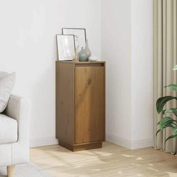 vidaXL Skänk honungsbrun 31,5x34x75 cm massiv furu Brun