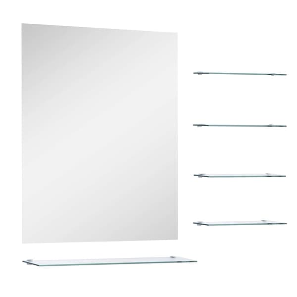 vidaXL Väggspegel med 5 hyllor silver 50x60 cm Silver