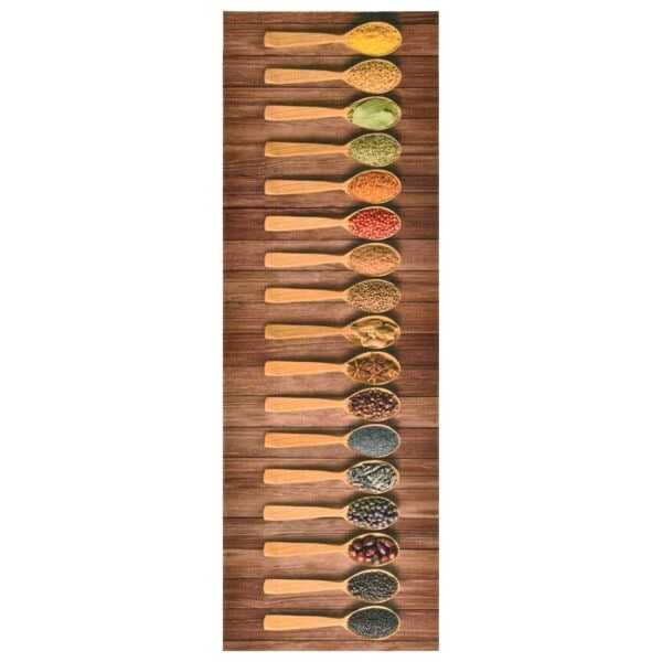 vidaXL Köksmatta maskintvättbar skedar 45x150 cm multifärg