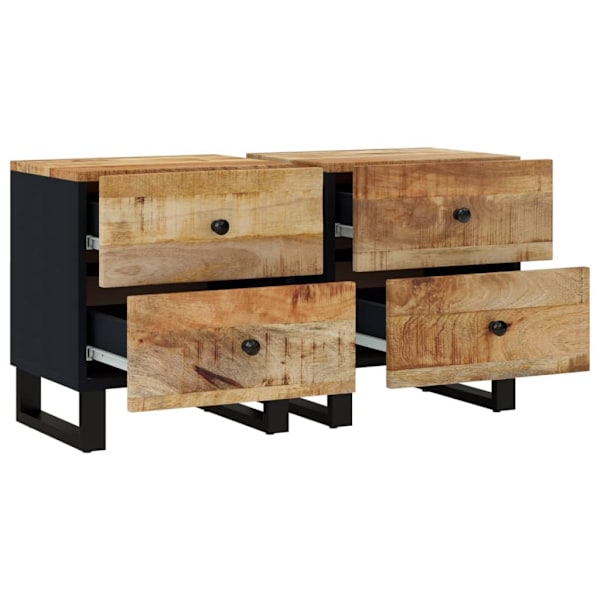 vidaXL Nattduksbord 2 st 40x33x46 cm massivt mangoträ Svart