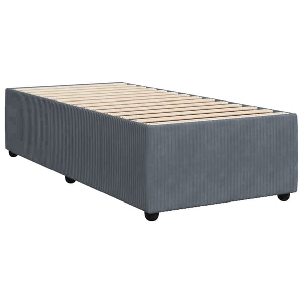 vidaXL Ramsäng med madrass mörkgrå 80x200 cm sammet Grå
