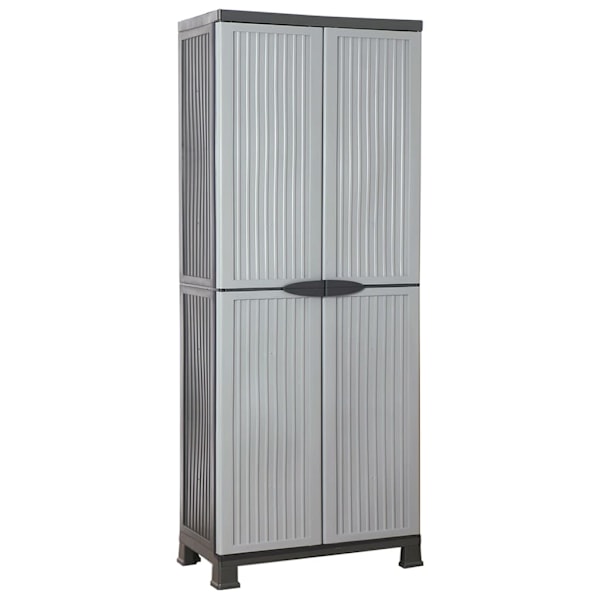 vidaXL Plastskåp 68x39x171,5 cm grå