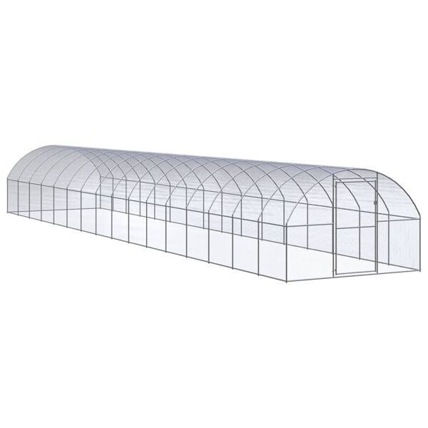 vidaXL Hönsbur för utomhusbruk 3x16x2 m galvaniserat stål Silver