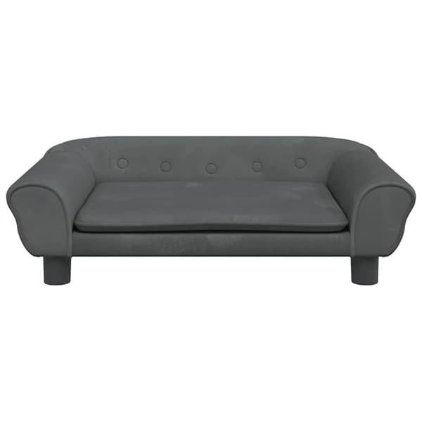 vidaXL Hundbädd mörkgrå 70x48x22 cm sammet Grå