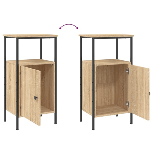 vidaXL Sängbord sonoma-ek 41x31x80 cm konstruerat trä Brun