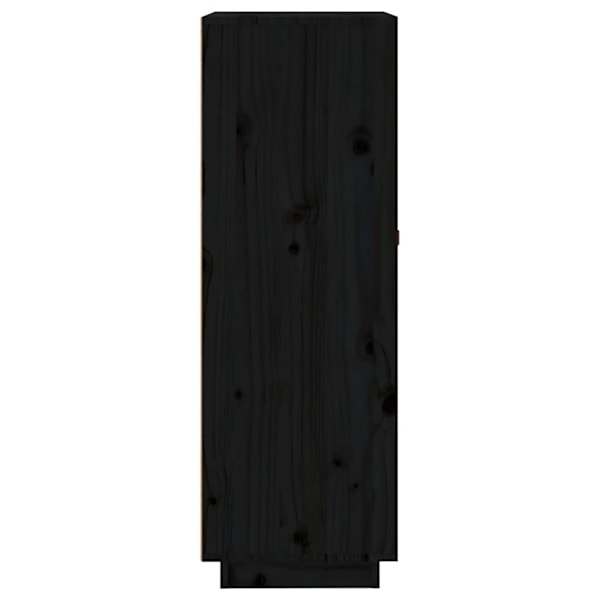 vidaXL Vinskåp svart 45x34x100 cm massiv furu Svart