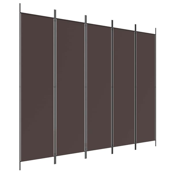 vidaXL Rumsavdelare 5 paneler brun 250x200 cm tyg Brun