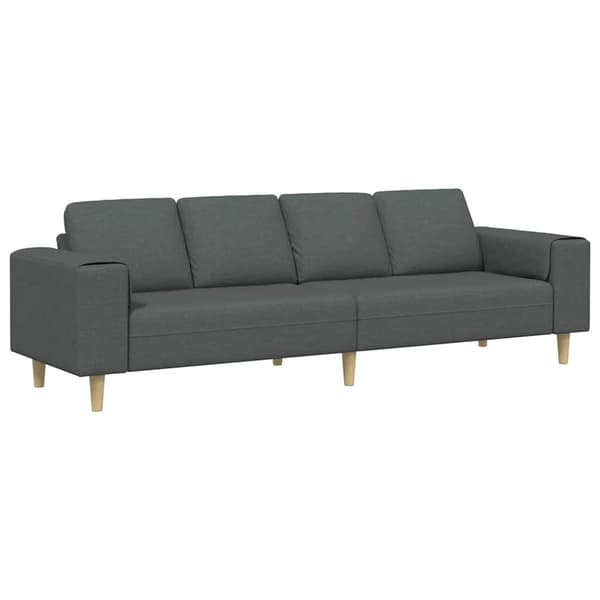 vidaXL Vardagsrumsoffa Mörkgrå 250 x 77 x 76 cm Polyester Grå