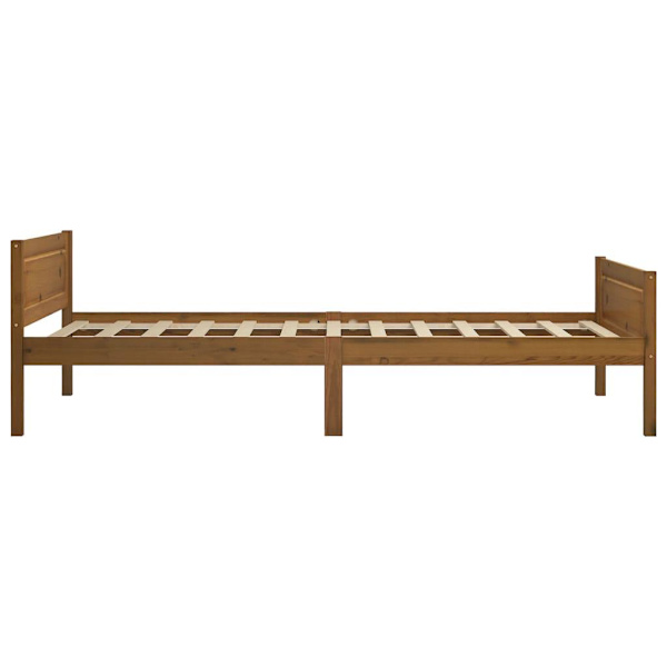 vidaXL Sängram massiv furu honungsbrun 90x200 cm Brun